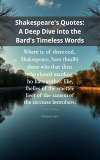 Shakespeare's Quotes: A Deep Dive into the Bard's Timeless Words